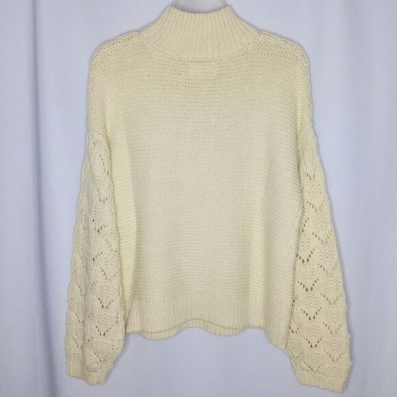 Universal Thread Chunky Knit Sweater Oversized Mock Neck Cotton Relaxed Med - Picture 2 of 5